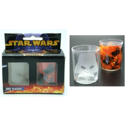 STAR WARS - Jedi Duel et General Grevious Etched Shot Glass Bi Pa STAR WARS - Jedi Duel et General Grevious Etched Shot Glass Bi Pa