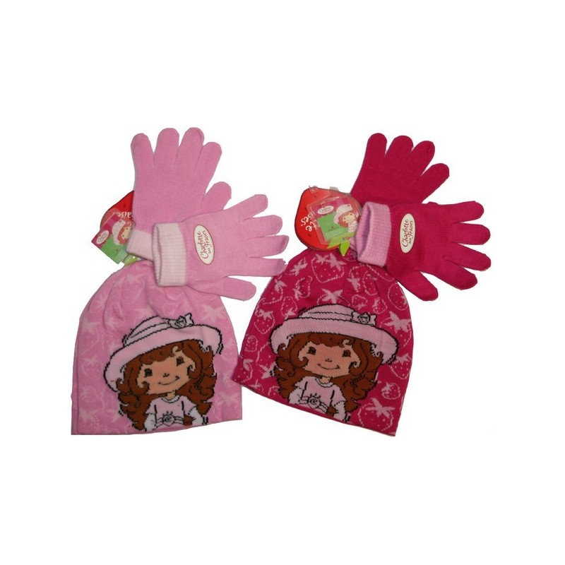 Ensemble Bonnet et Gants Charlotte aux Fraises